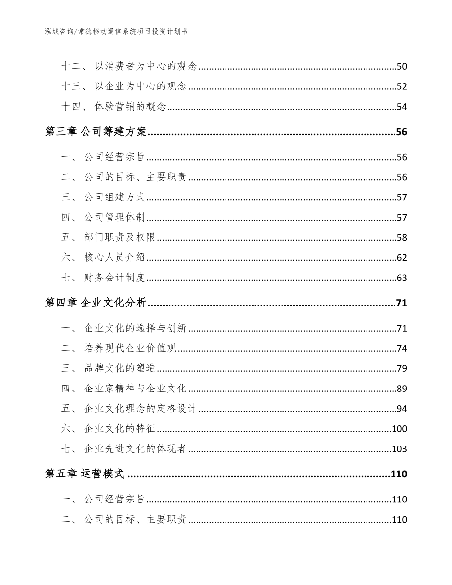 常德移动通信系统项目投资计划书_参考模板_第2页