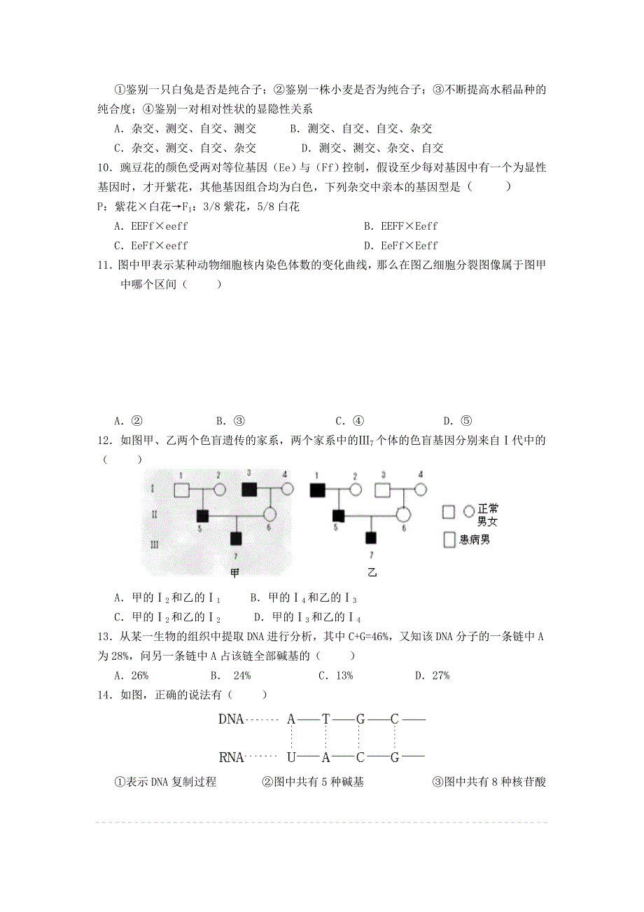 暑期作业检测高三生物试卷_第2页