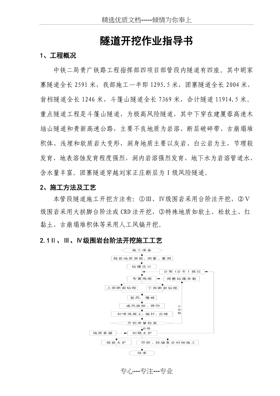 隧道开挖指导书_第1页