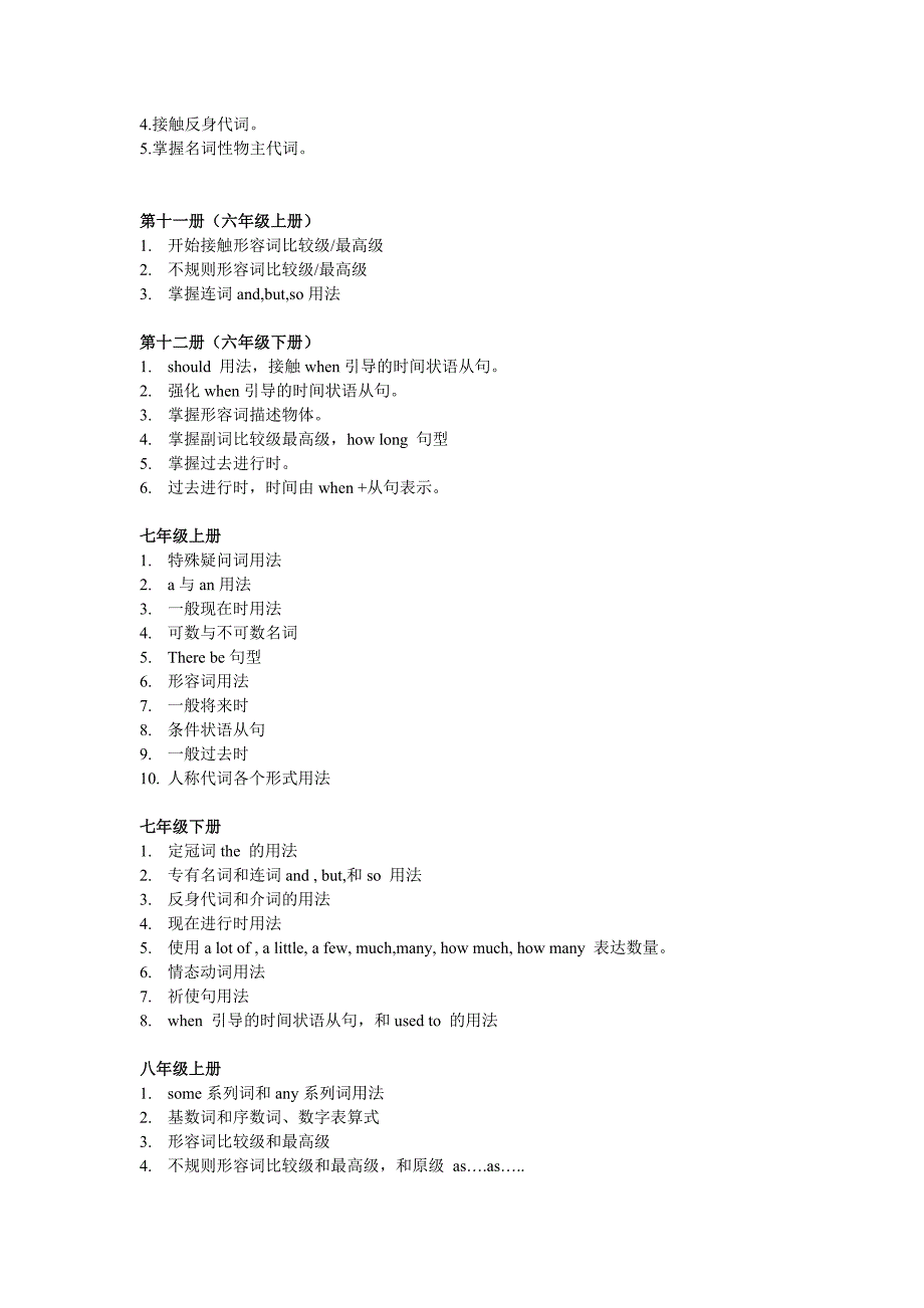 深圳中小学英语各册知识清单(顺序版本).doc_第2页