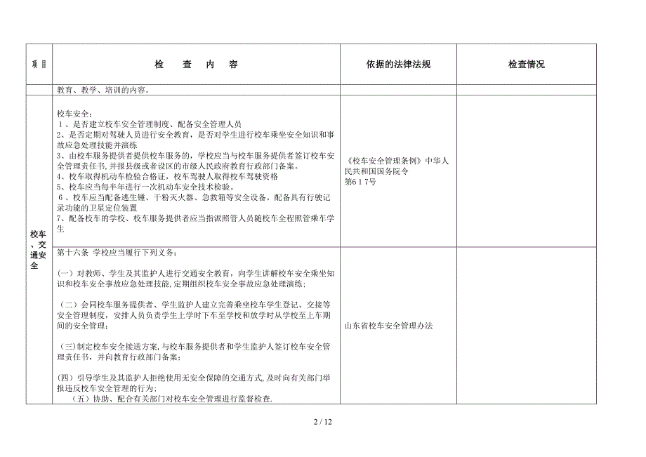 学校安全检查表2016_第2页