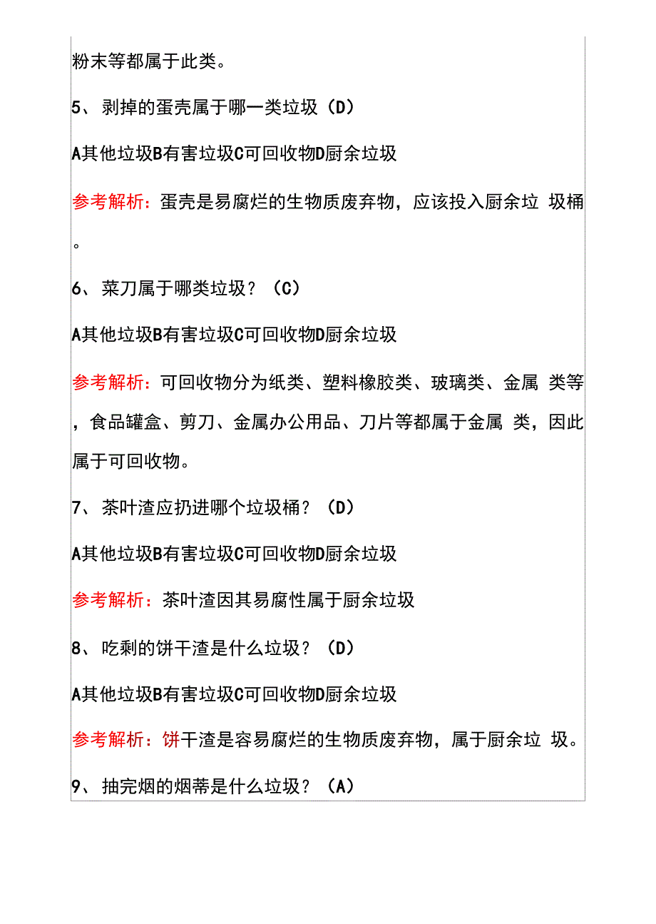 2021中小学垃圾分类知识竞赛题库100题（含答案）_第2页