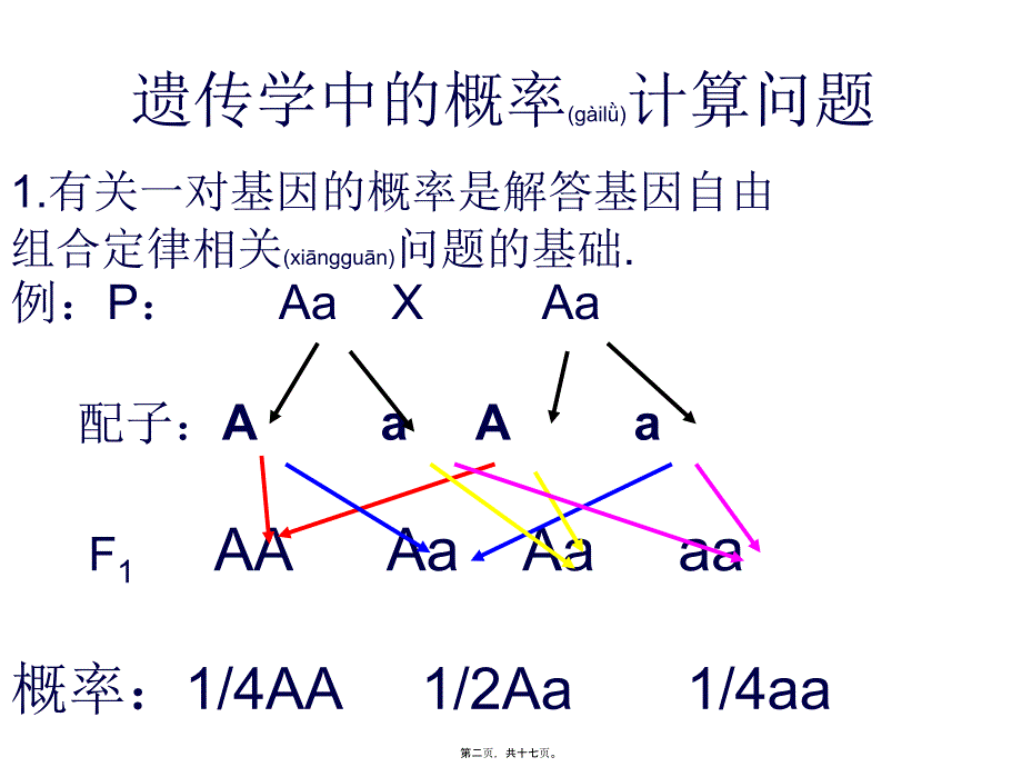 医学专题—两种遗传病概率计算17438_第2页