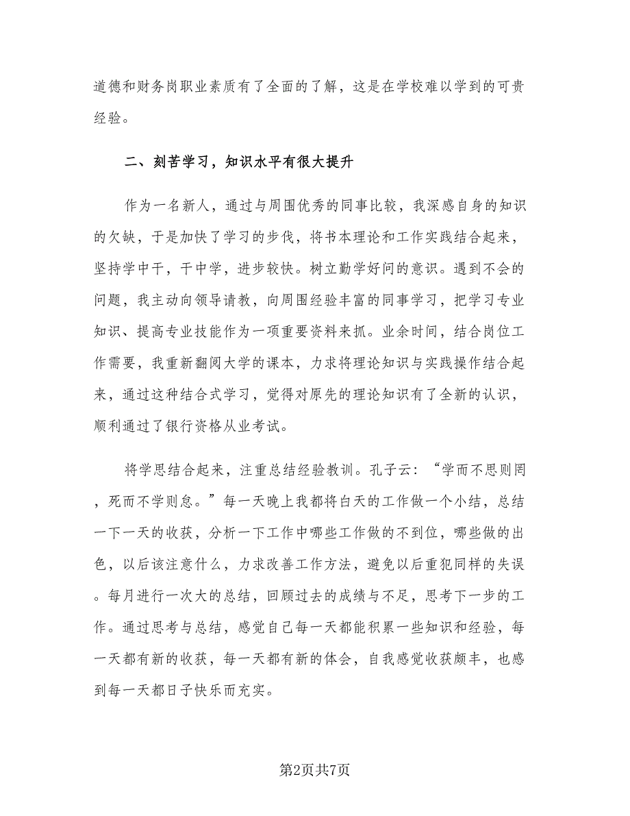 出纳上半年工作总结及计划参考模板（二篇）_第2页