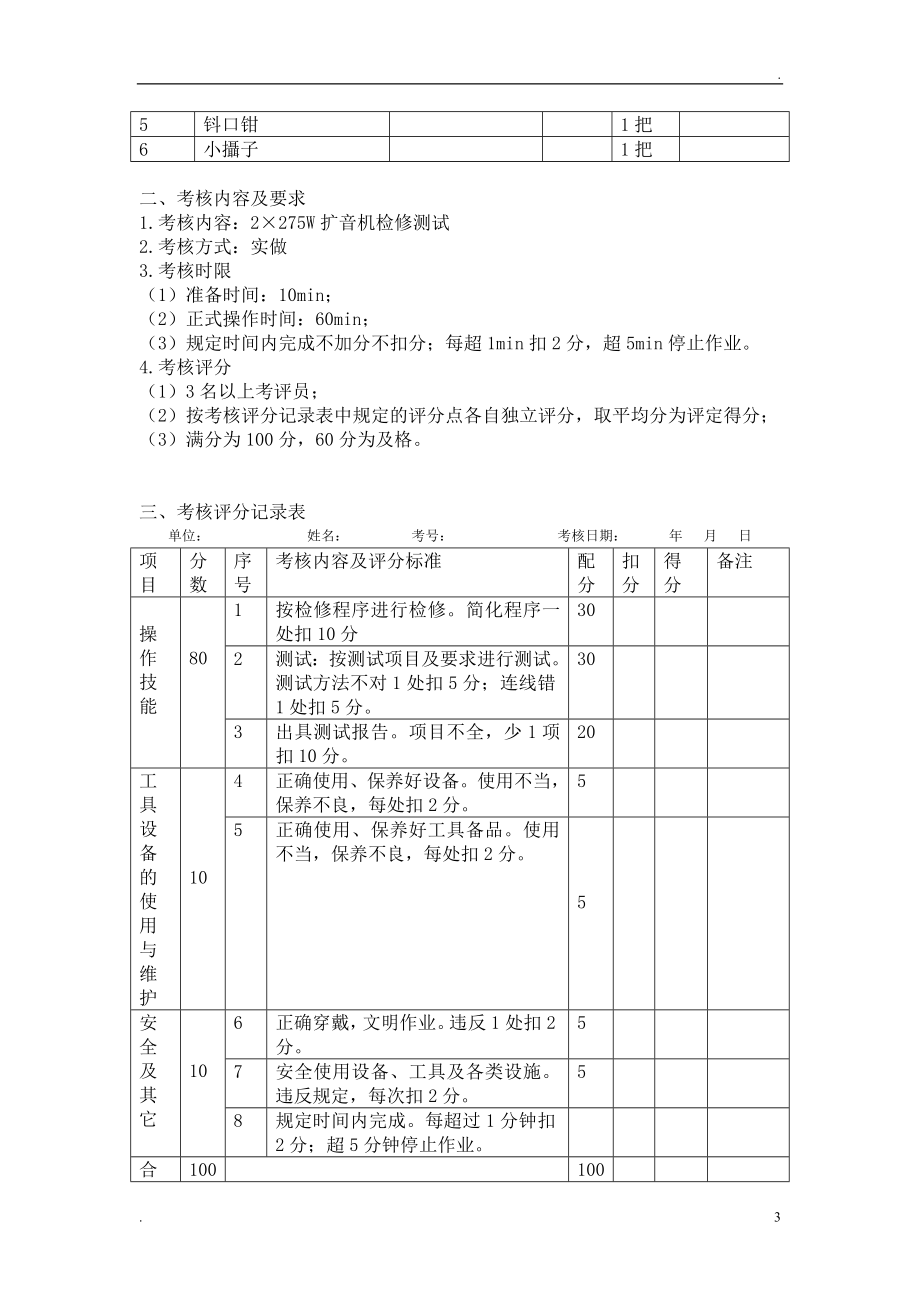 通信工(现场综合维护)技师技能试题.doc_第3页