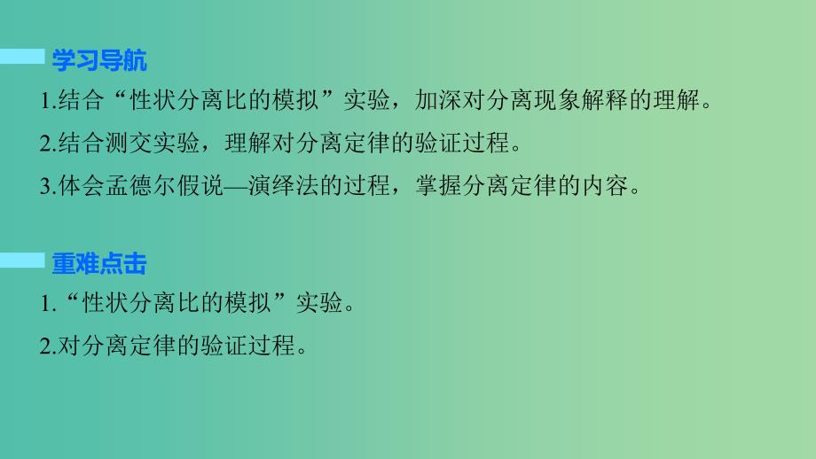 高中生物 1.1.2 对分离现象解释的验证和分离定律课件 新人教版必修2.ppt_第2页