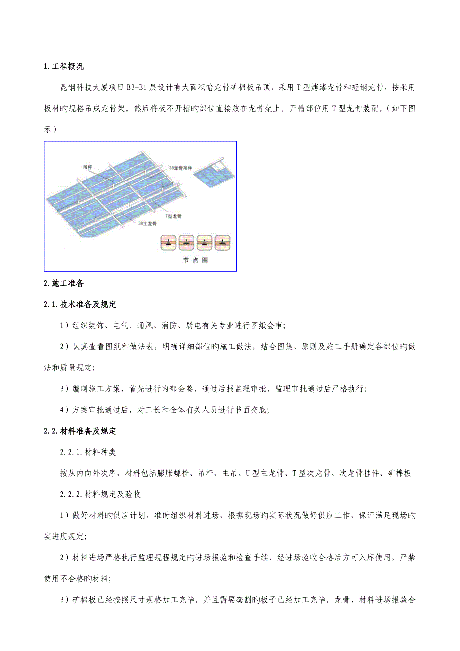 暗龙骨矿棉板吊顶施工工艺标准_第2页