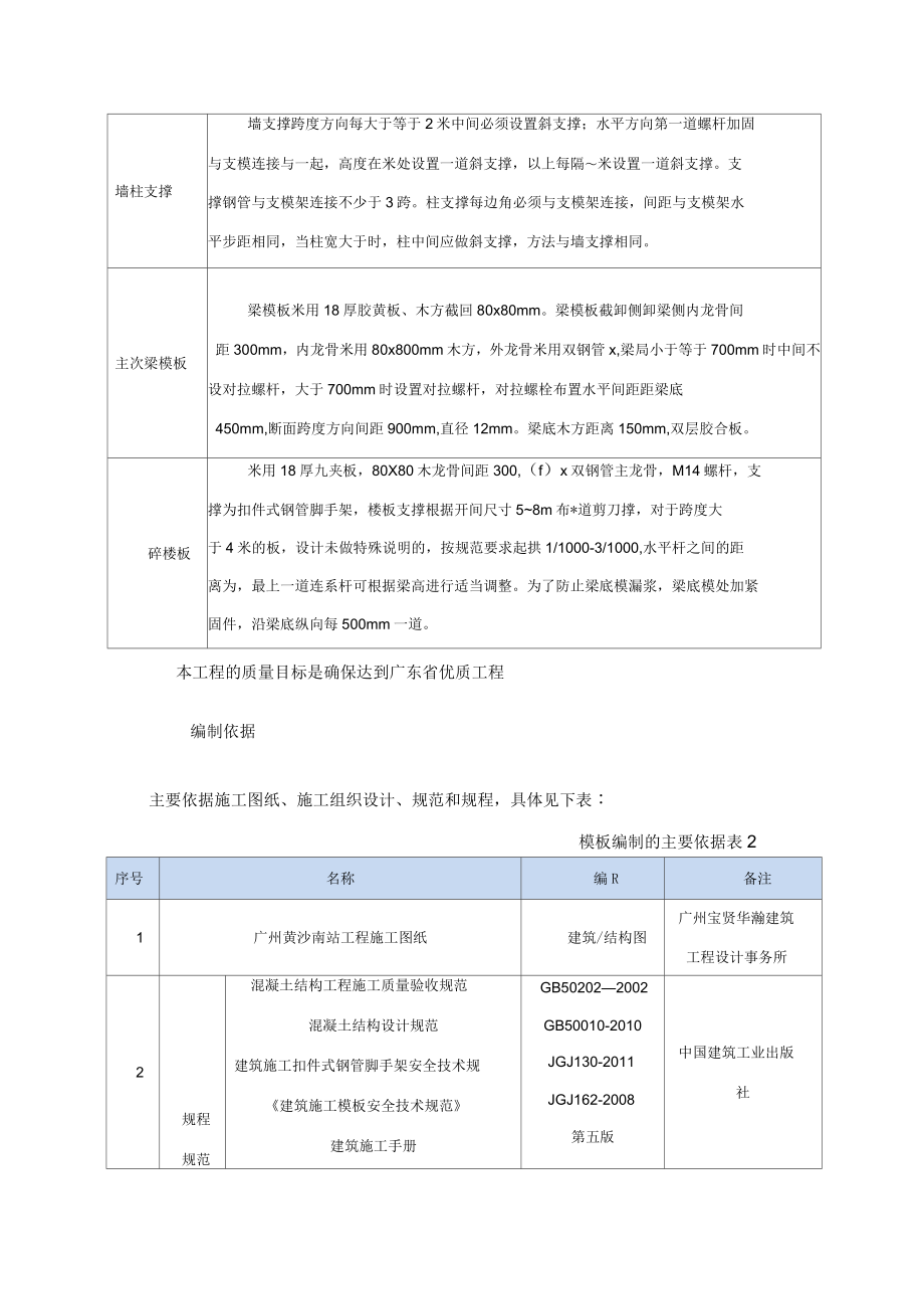 广州黄沙南站项目—标准层模板施工方案_第4页
