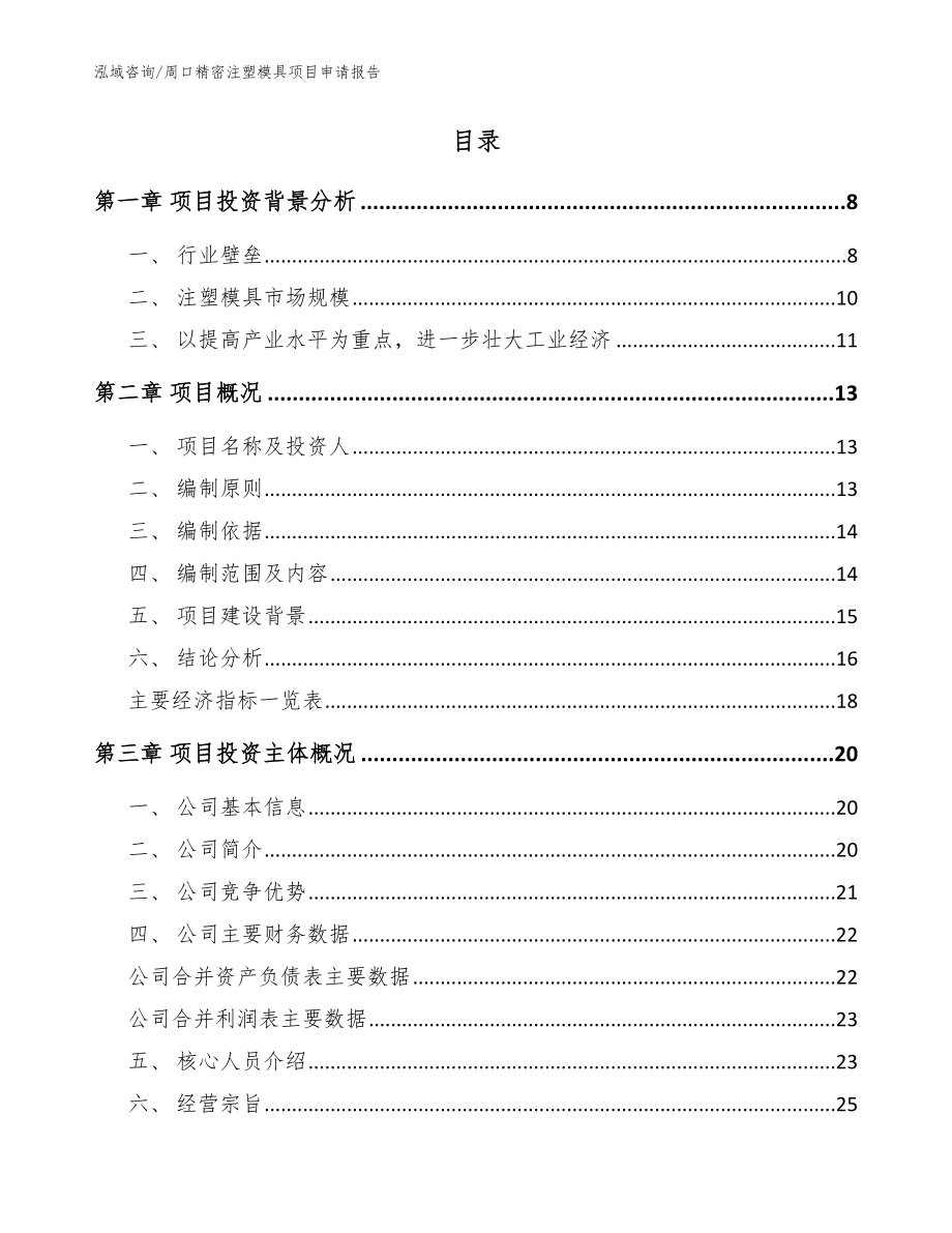 周口精密注塑模具项目申请报告【参考范文】_第2页