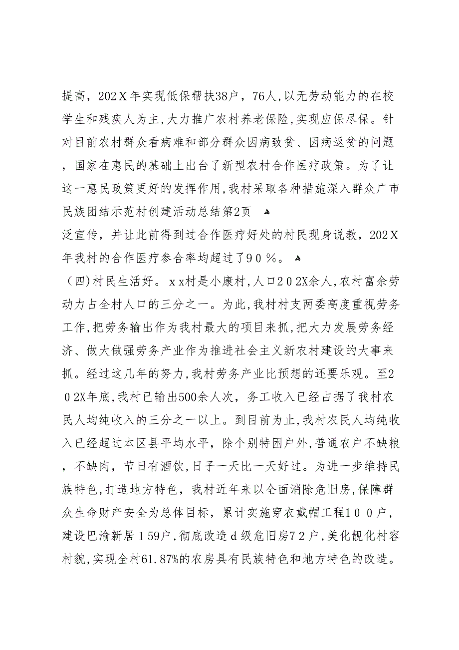 市民族团结示范村创建活动总结_第4页