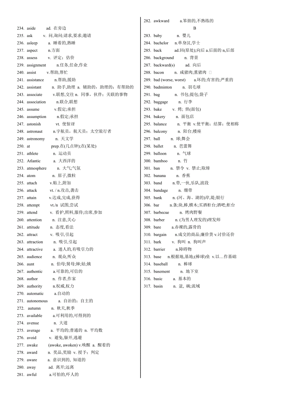 2015江苏省高考英语词汇表(英汉版).doc_第4页