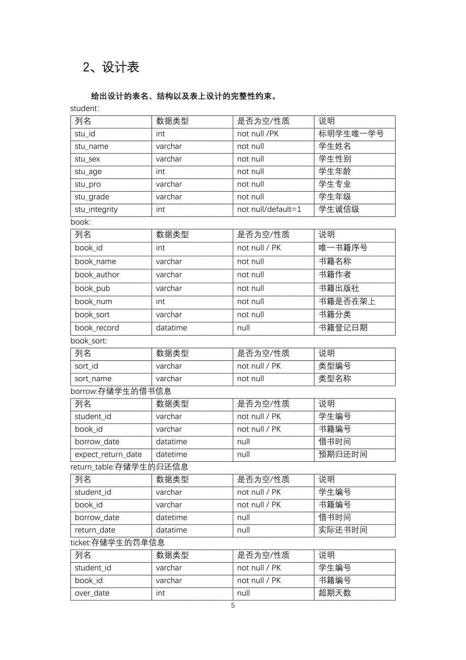 图书管理系统数据库设计-MYSQL实现.docx_第5页