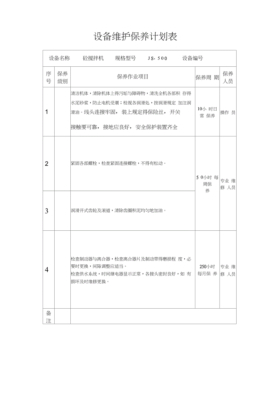 设备维护保养计划表_第3页