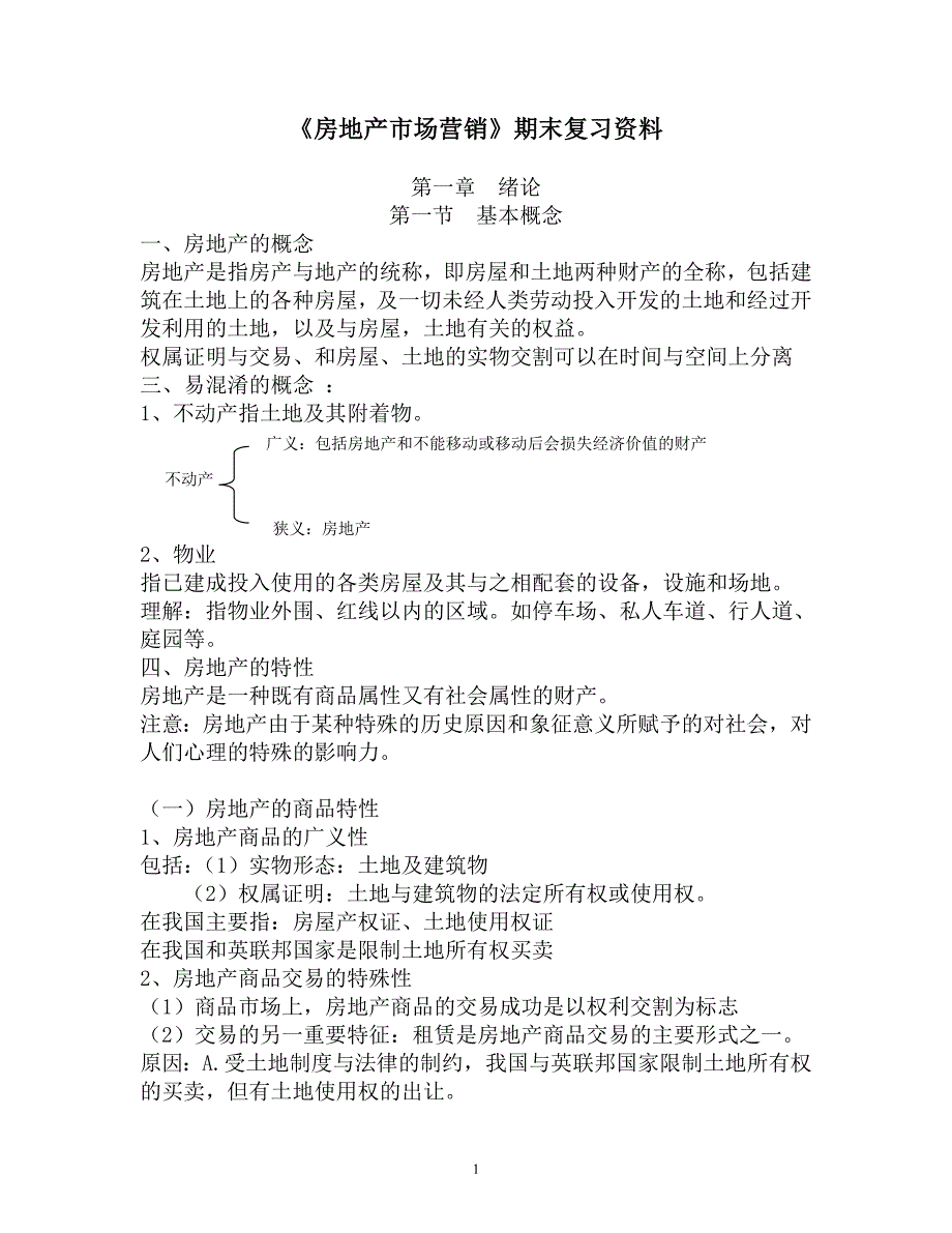 《房地产市场营销》复习资料_第1页