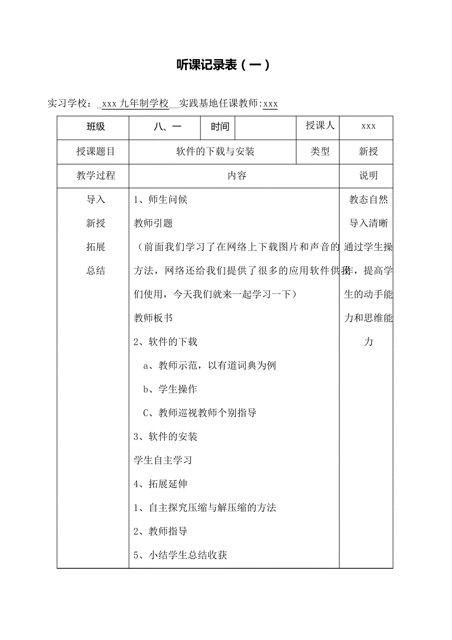 中学信息技术听课记录3921_第1页