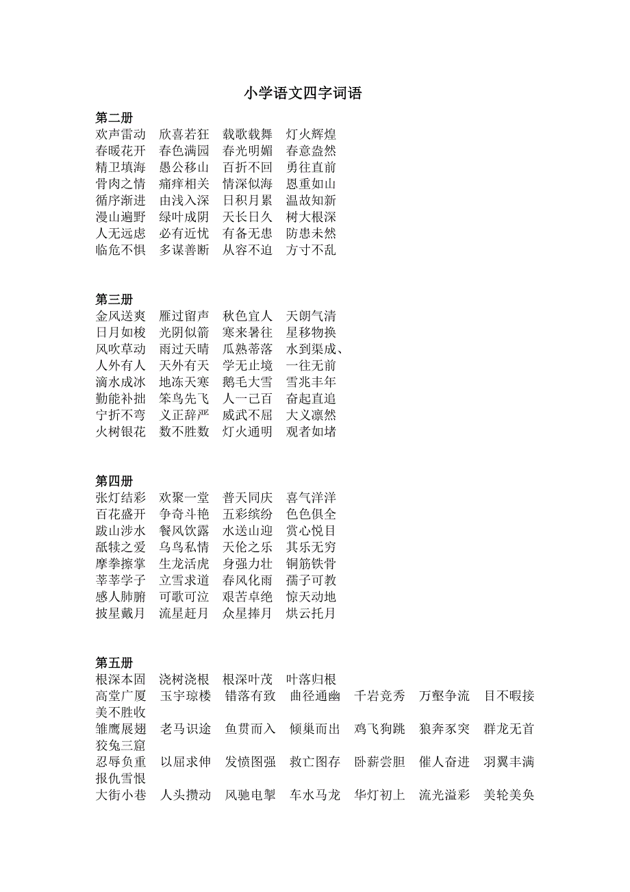 六年级总复习：四字词语.doc_第1页