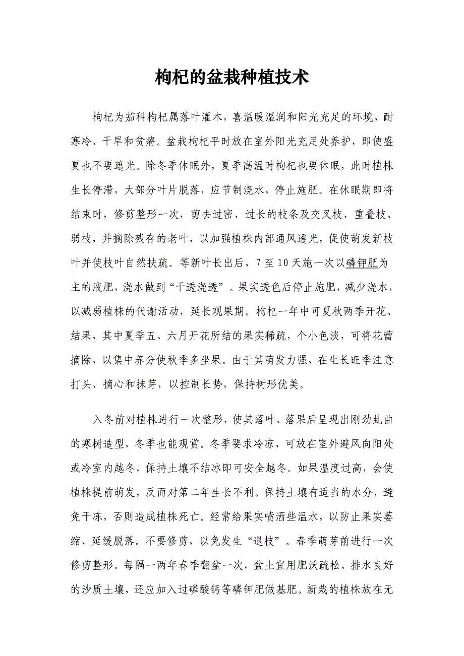 枸杞的盆栽种植技术.doc_第1页