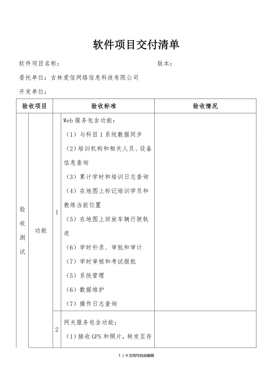 软件项目交付清单_第1页