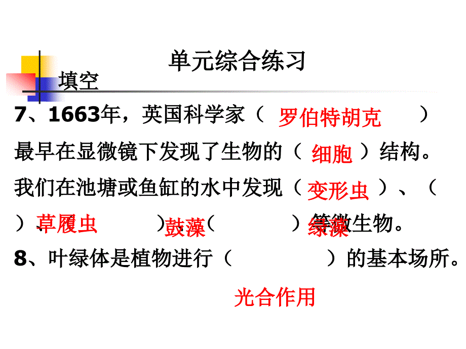 教科科学六下第一单元综合练习PPT课件_第3页