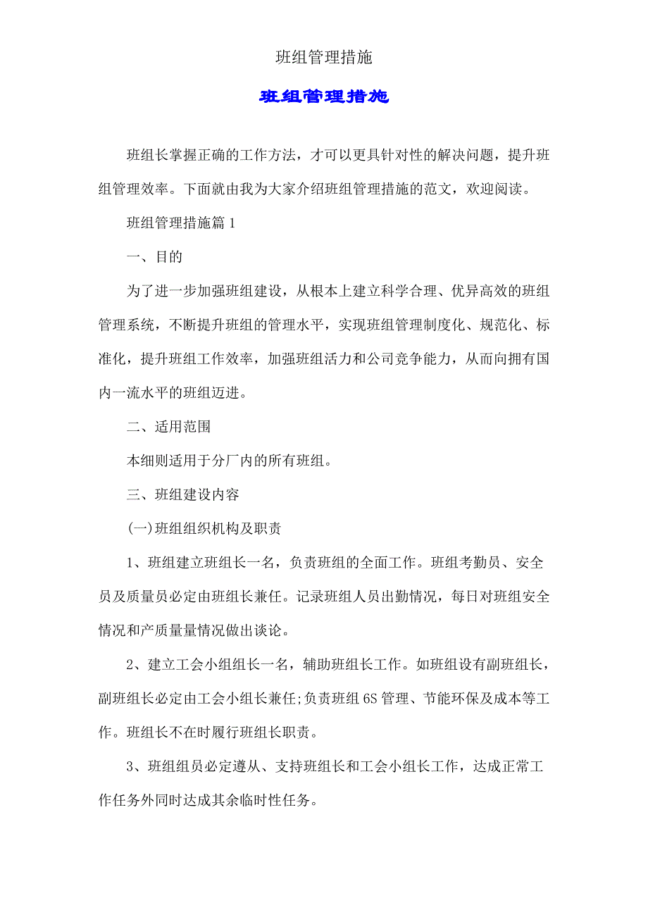 班组管理措施.doc_第1页