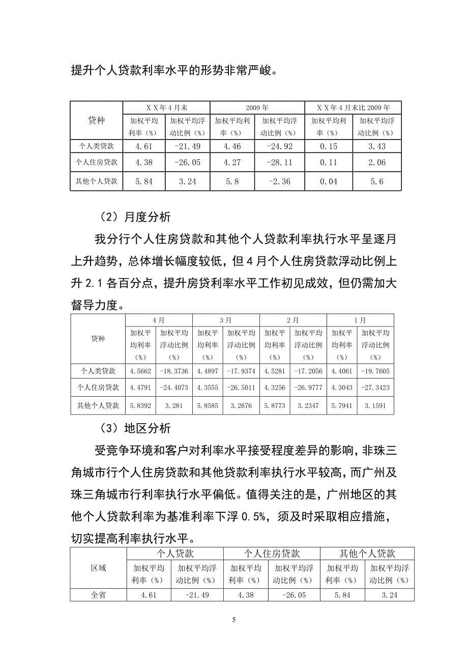 银行4月房金业务经营分析_第5页