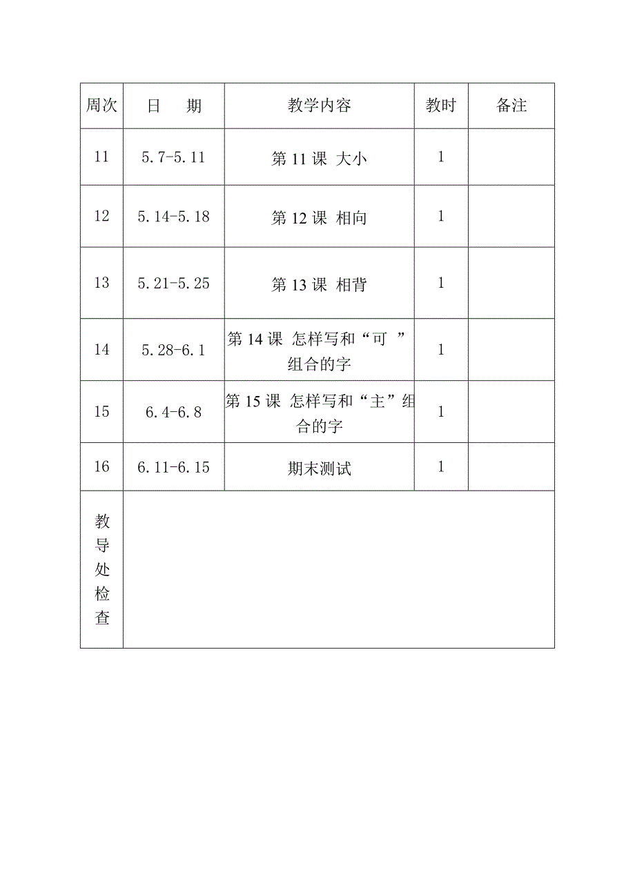 六年级下册写字教学计划_第4页