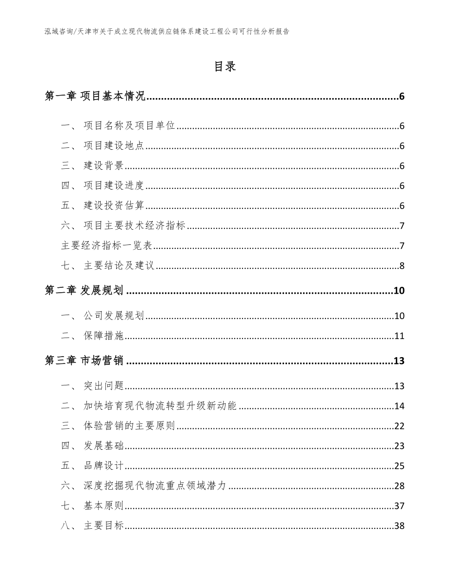 天津市关于成立现代物流供应链体系建设工程公司可行性分析报告_参考模板_第2页