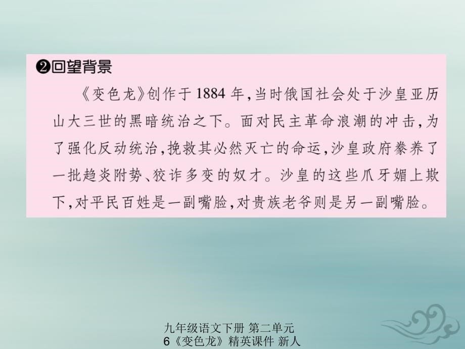 最新九年级语文下册第二单元6变色龙精英课件新人教版新人教级下册语文课件_第5页