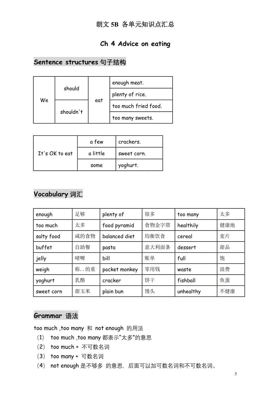 朗文5B各单元知识点汇总(1-4Unit).doc_第5页
