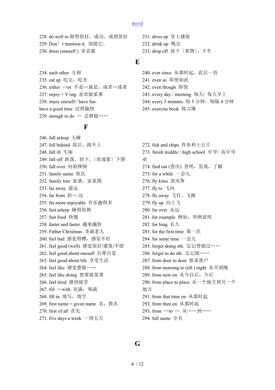 初中英语常用短语_第4页