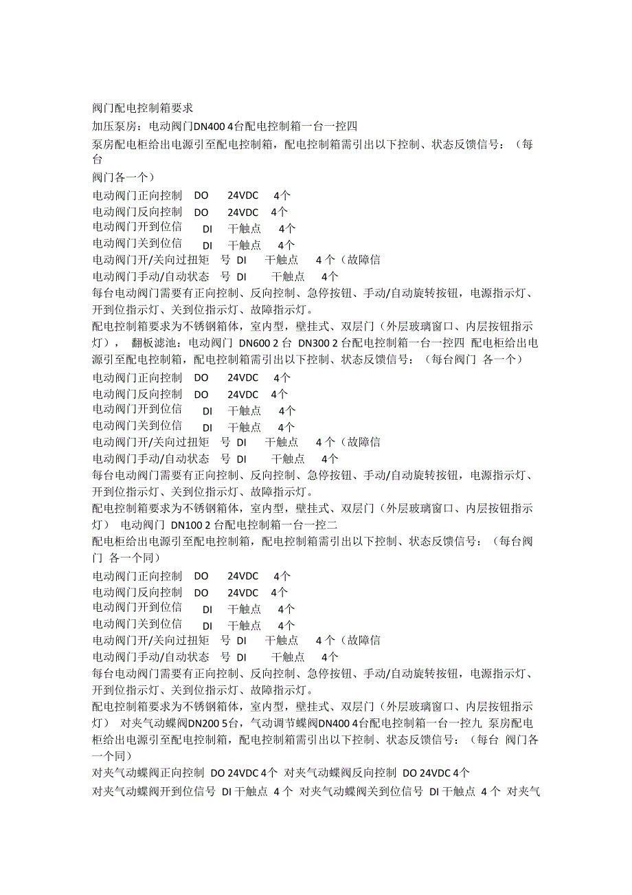 阀门配电控制箱要求_第1页