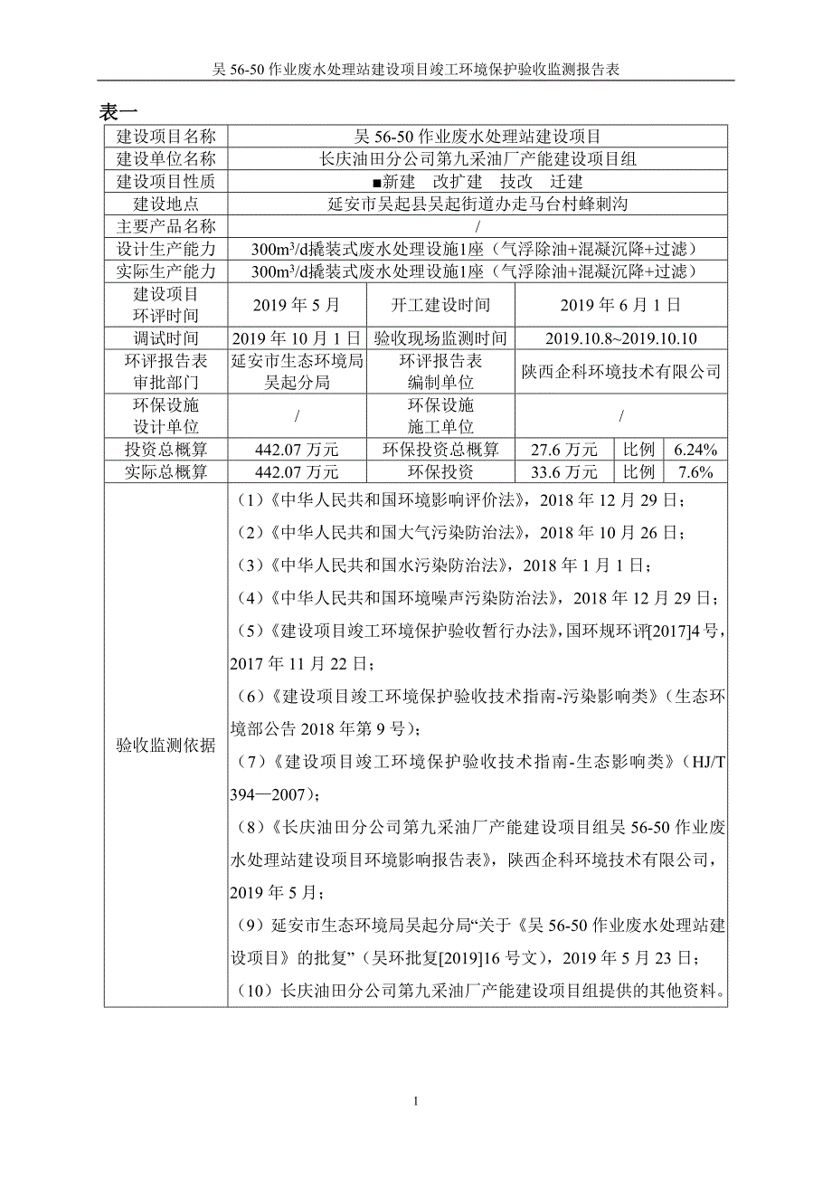 吴56-50作业废水处理站建设项目竣工环保验收监测报告表（大气、水、噪声及其他）.docx_第3页