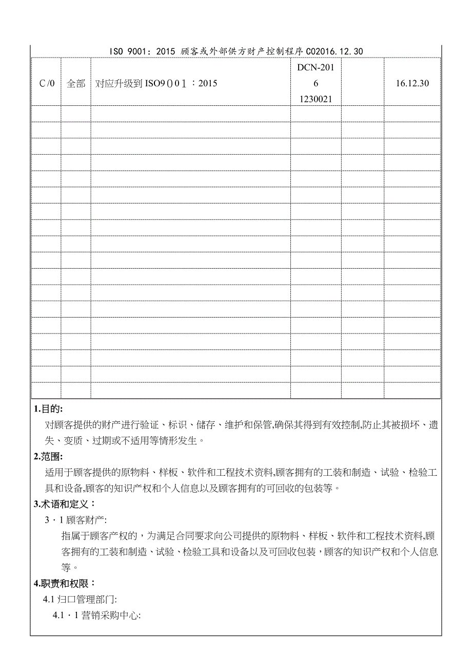 ISO9001顾客或外部供方财产控制程序C0.12.30_第2页