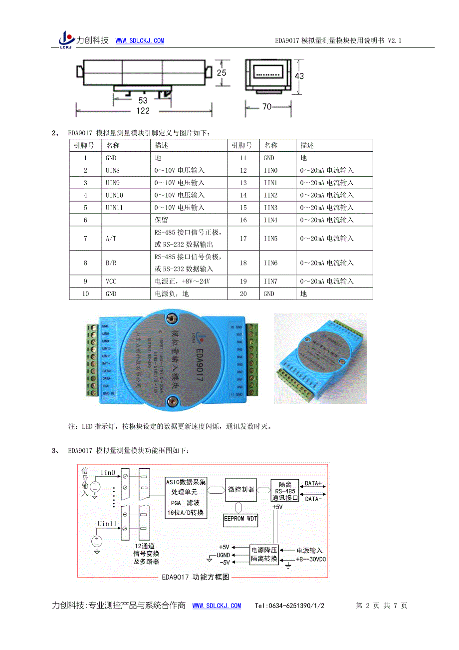 EDA9017模拟量测量模块使用说明书V2.1-071031.doc_第2页