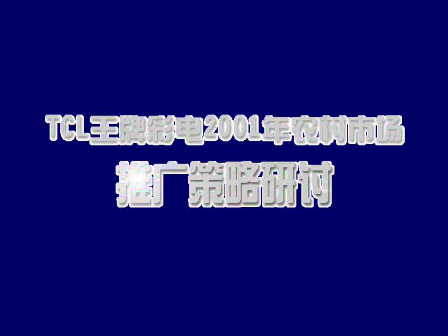 TCL王牌彩电农村市场推广策略研讨_第1页