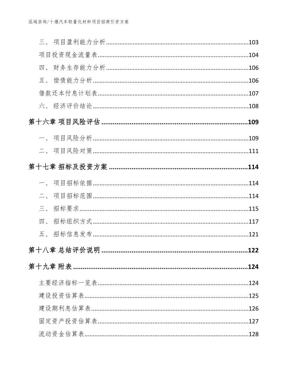 十堰汽车轻量化材料项目招商引资方案范文模板_第5页