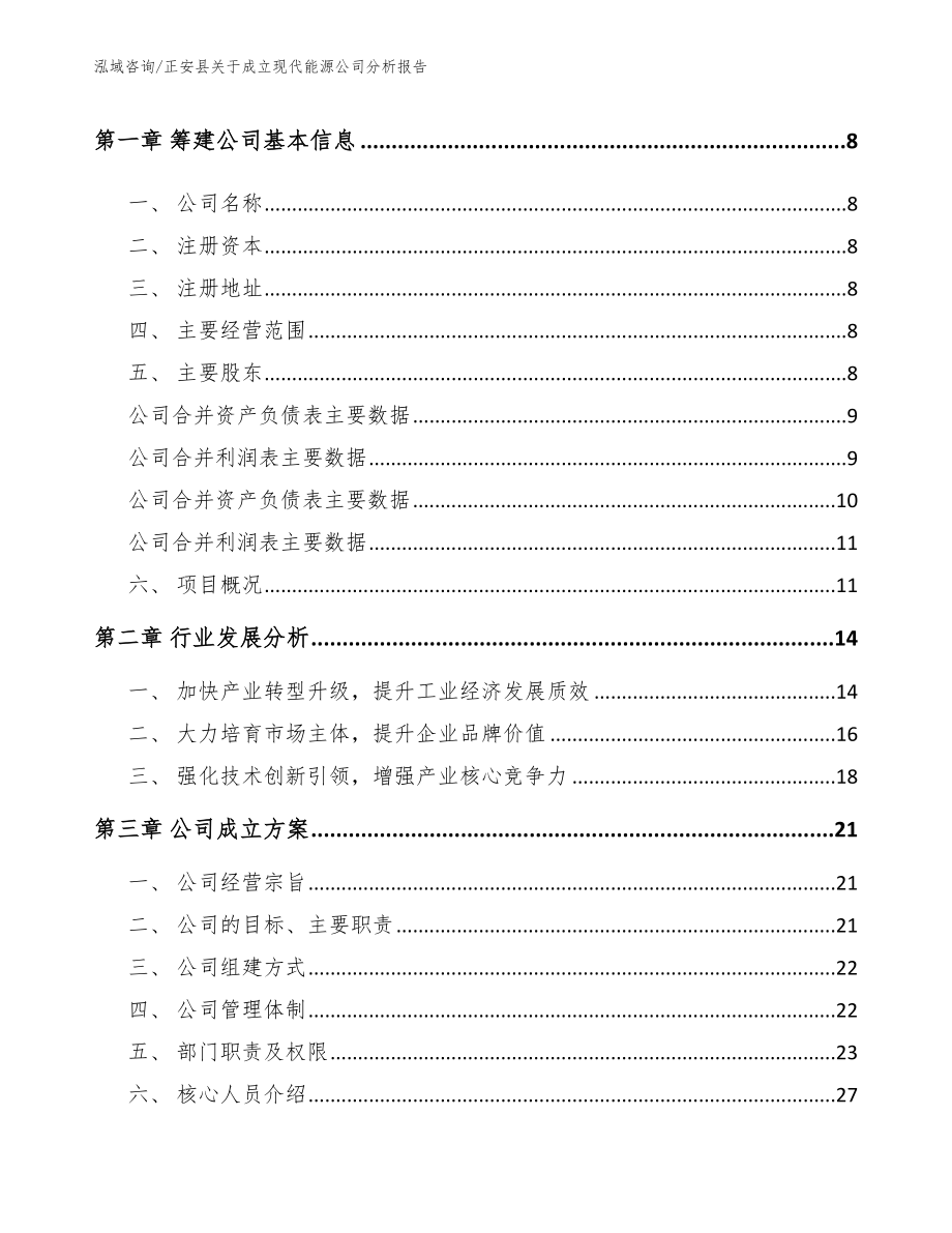 正安县关于成立现代能源公司分析报告_第3页