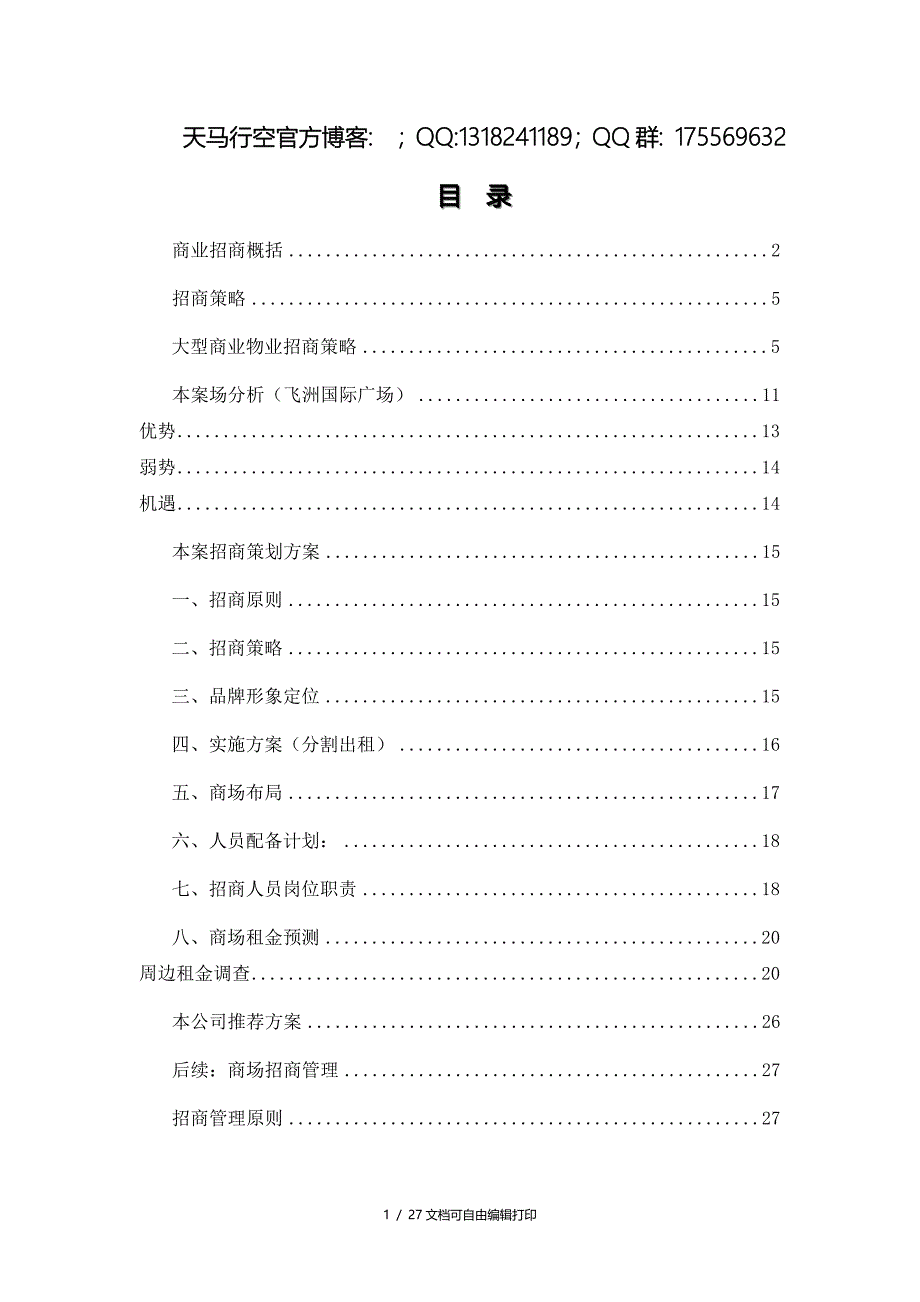 飞洲国际广场招商策划书_第1页