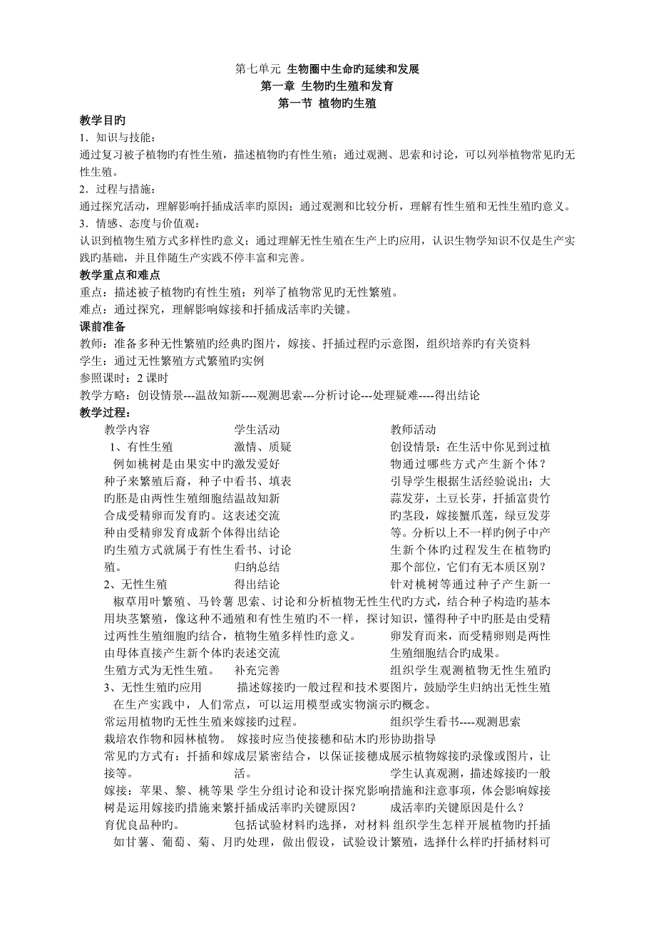 2023年人教版八年级生物下册教案全册_第2页