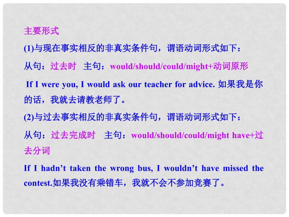 高考英语一轮复习 第二部分 专题复习 一、语法 13.虚拟语气课件 外研版_第4页