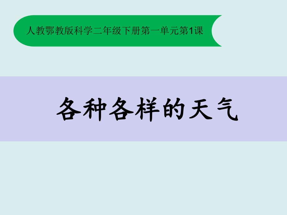二年级下册科学《各种各样的天气》人教版课件_第1页