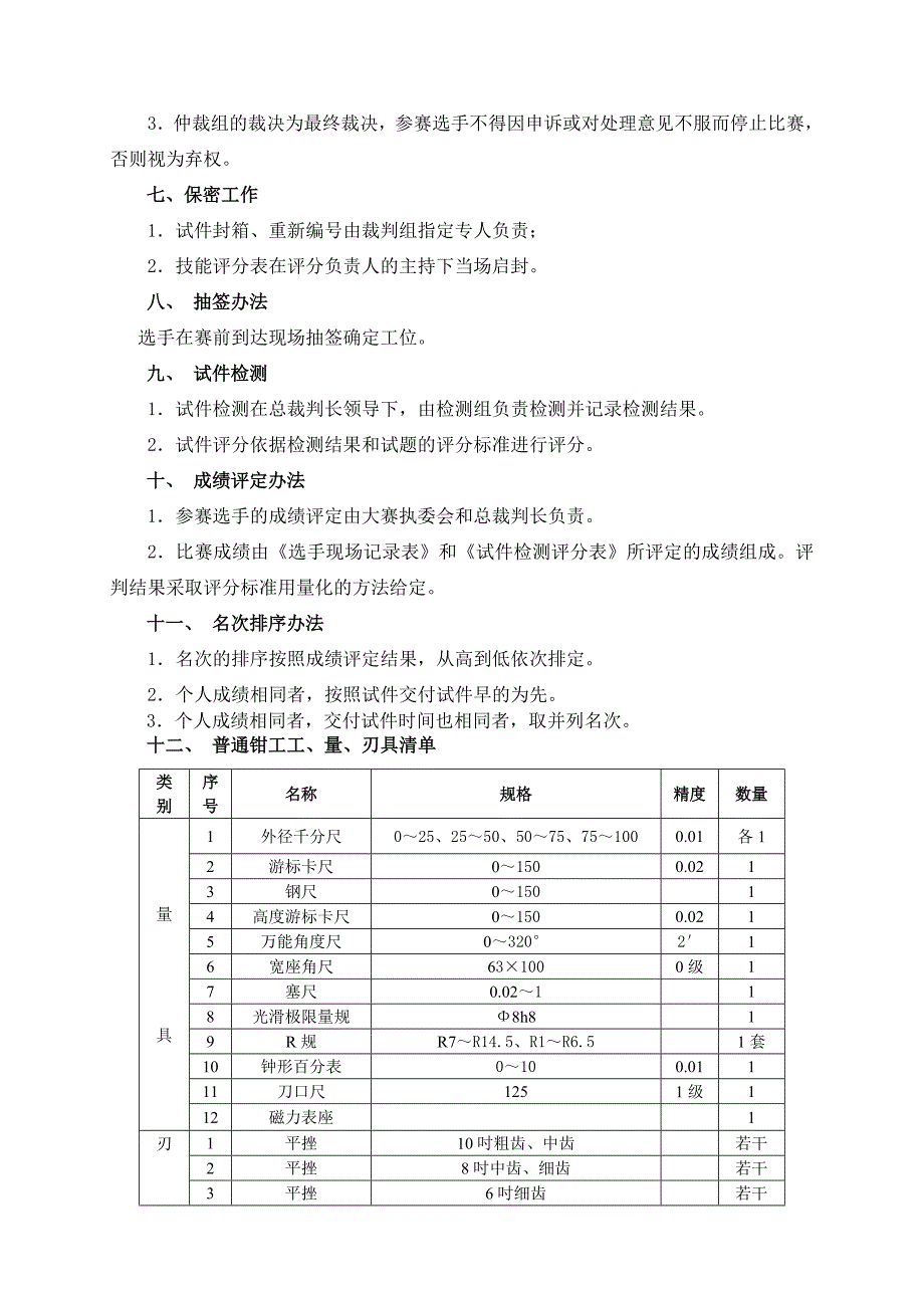 2013年中职技能大赛(钳工)实施方案.doc_第3页