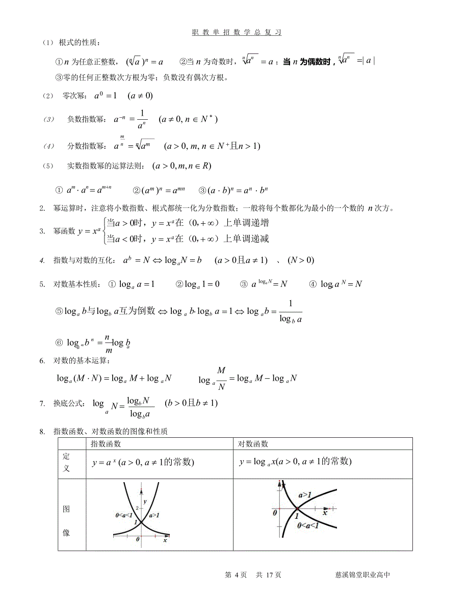 (完整版)中职数学基础知识汇总(最新整理)_第4页