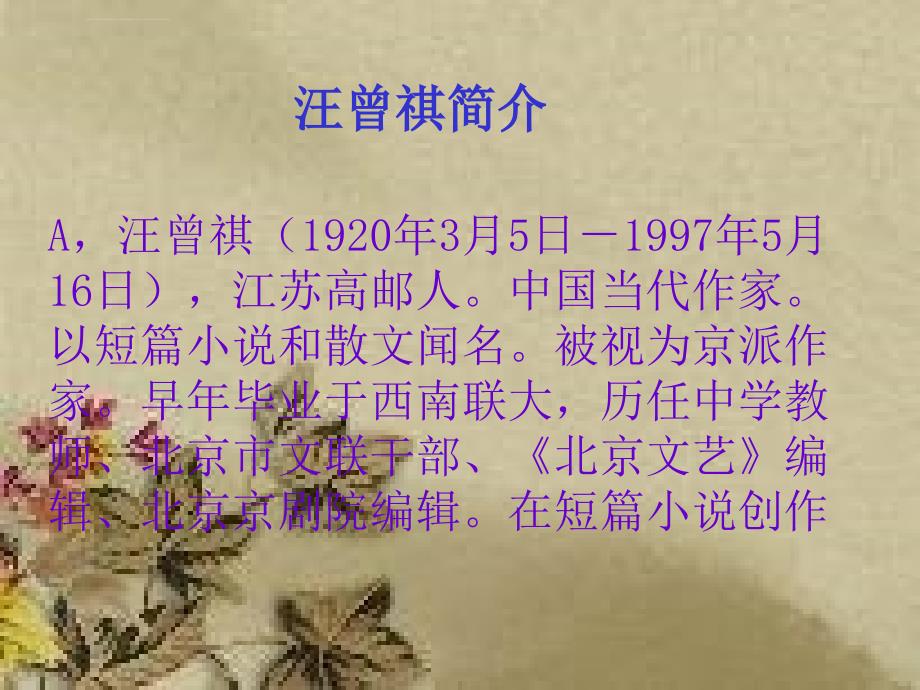 汪曾祺的受戒ppt课件_第2页