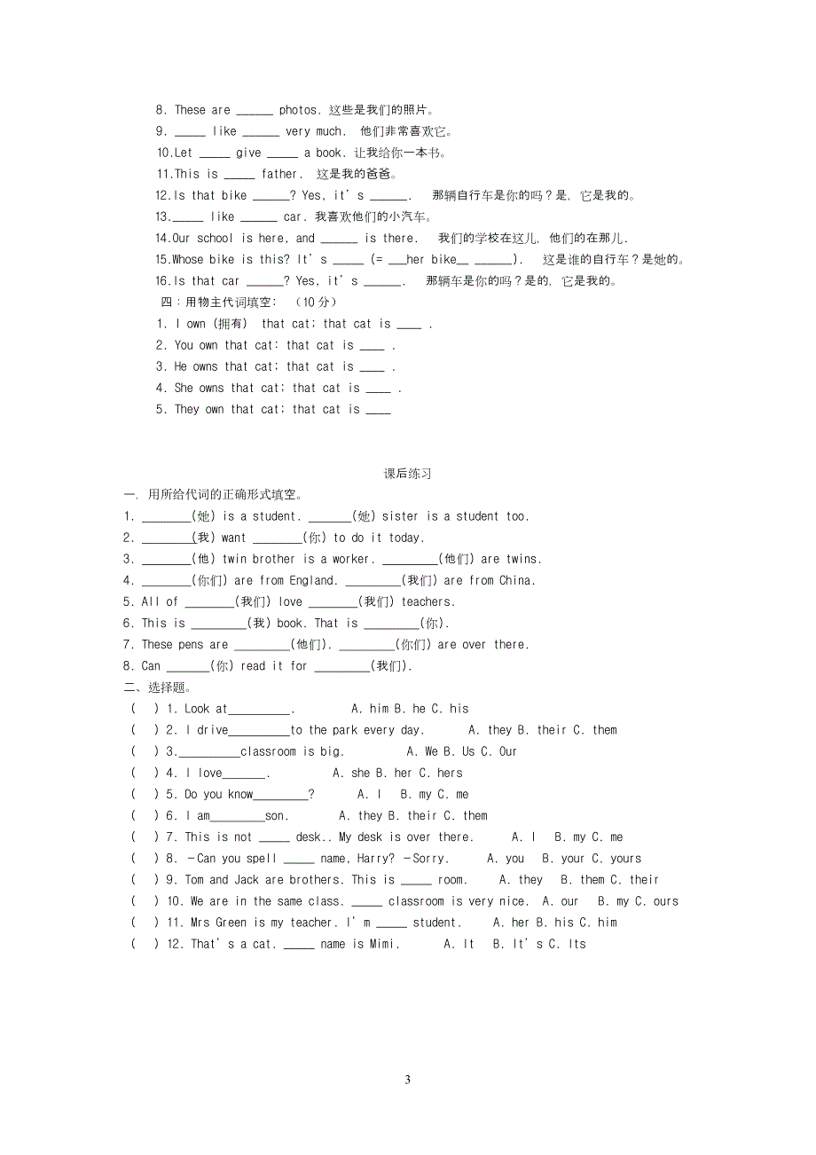 小学人称代词表格用法及练习.doc_第3页