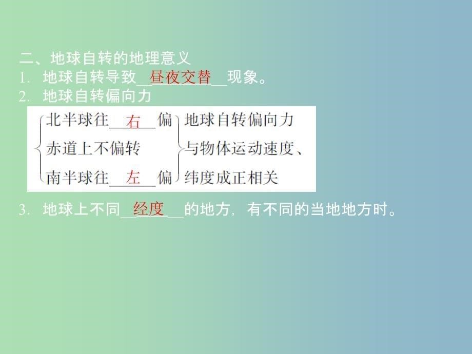 高三地理一轮复习第二章宇宙中的地球第二节地球自转及其地理意义课件新人教版.ppt_第5页