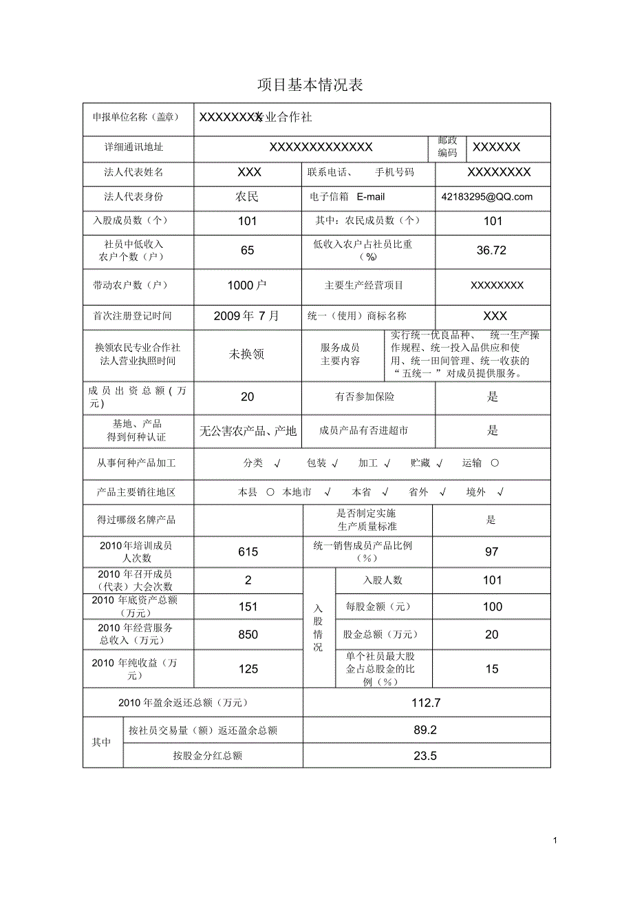 合作社项目申报标准文_第1页