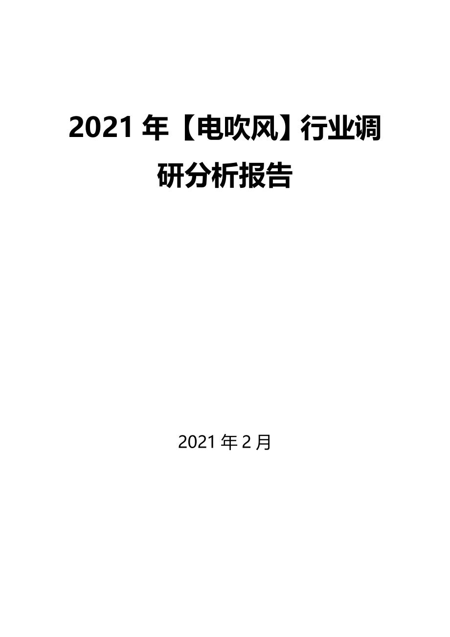 2021年【电吹风】行业调研分析报告