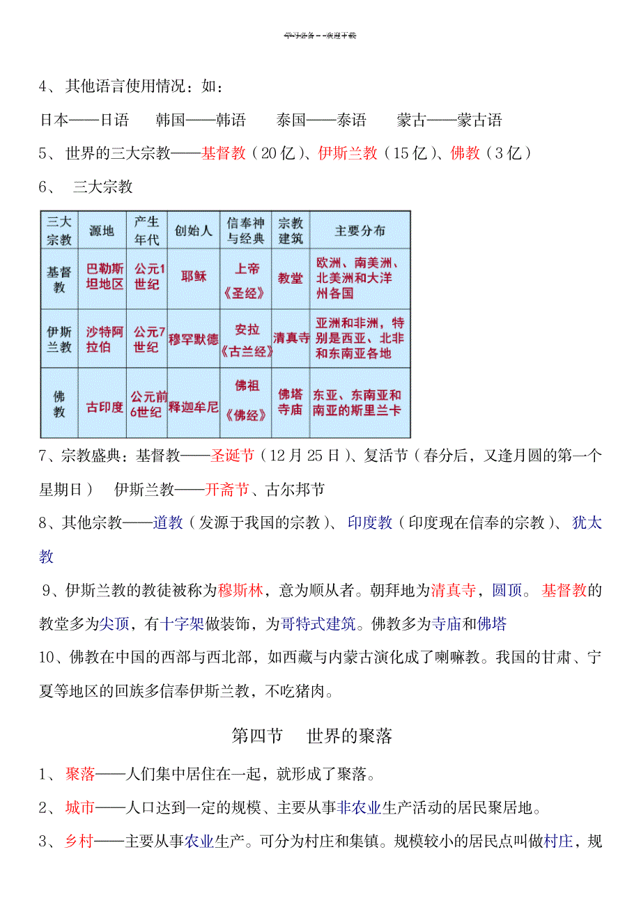 2023年初一地理湘教版第三章知识点总结归纳全面汇总归纳1_第4页