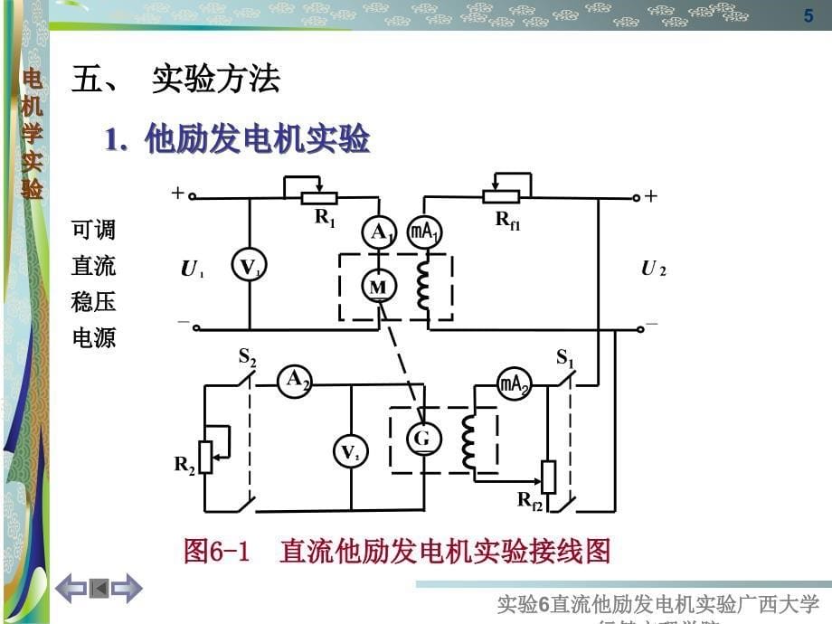 实验6直流他励发电机实验课件_第5页